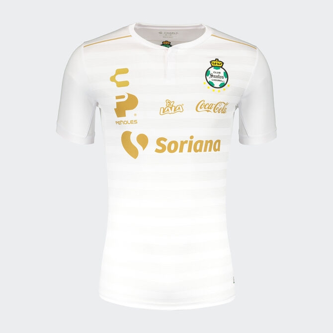 santos laguna white and gold jersey