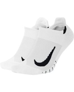 Nike Multiplier Running No-Show Socks (2 Pairs) White