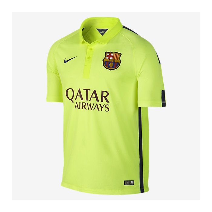 NIKE BARCELONA 2015 AWAY 3RD JERSEY NEON GREEN - Soccer Plus