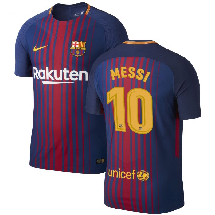Nike Youth Breathe FC Barcelona Stadium Jersey With Messi 10 2017 18